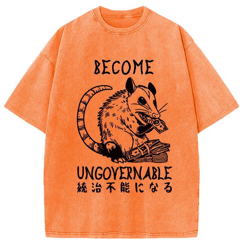 Modecanvas Ungovernable Opossum Washed T-Shirt