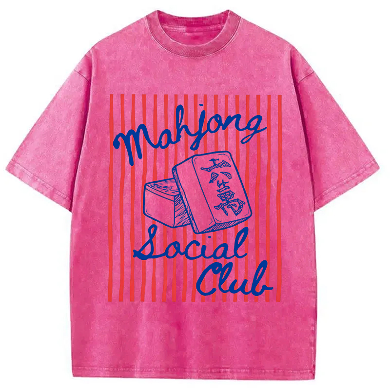 Modecanvas Mahjong Social Club DTG Printing Washed T-Shirt