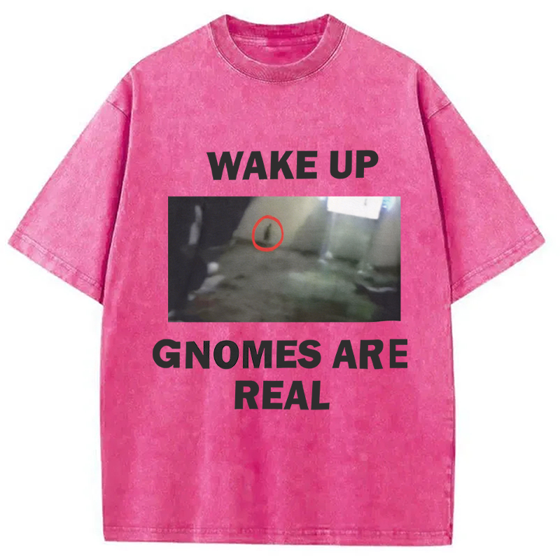 Modecanvas Wake Up Gnomes Are Real DTG Printing Washed T-Shirt