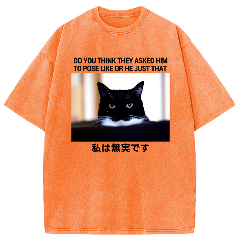 Modecanvas Do You Think Washed T-Shirt