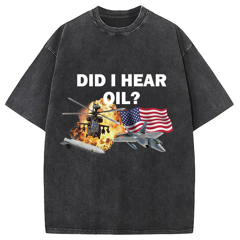 Modecanvas Did I Hear Oil DTG Printing Washed T-Shirt