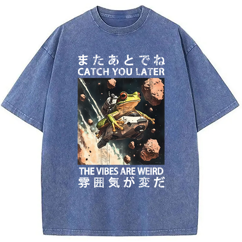 Modecanvas Frog Astronaut Washed T-Shirt