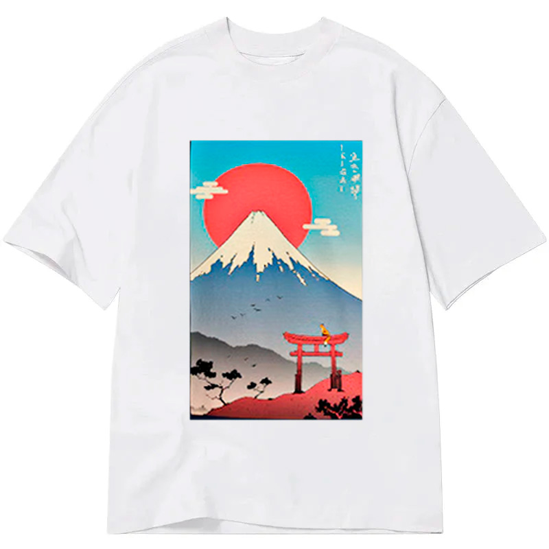 Modecanvas Ikigai in Mt. Fuji DTG Printing Classic T-Shirt-modecanvas