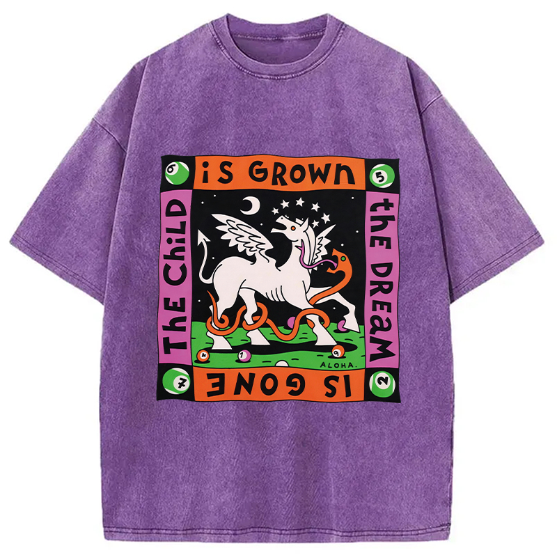 Modecanvas The Dream Is Gone The Child Is Grown DTG Printing Washed T-Shirt