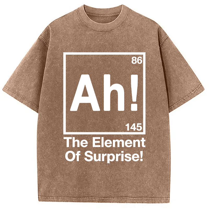 Modecanvas Ah Element Of Surprise DTG Printing Washed T-Shirt