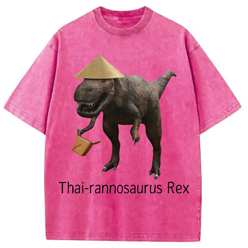 Modecanvas Thai-rannosaurus Rex DTG Printing Washed T-Shirt