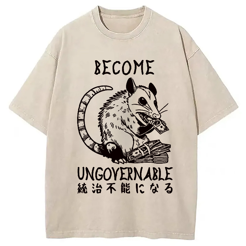 Modecanvas Ungovernable Opossum Washed T-Shirt