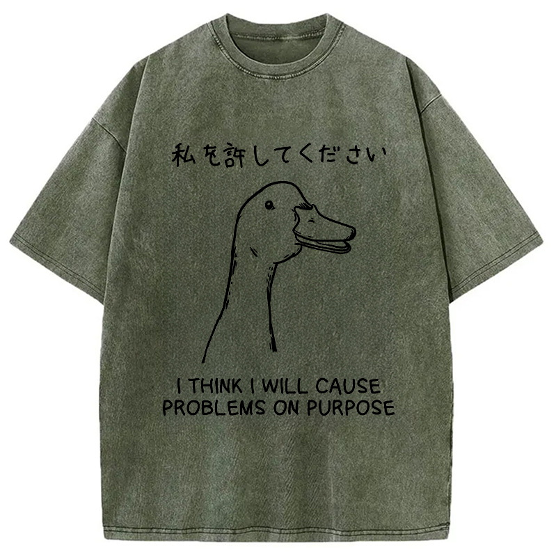Modecanvas Stupid Goose Funny Japan Washed T-Shirt