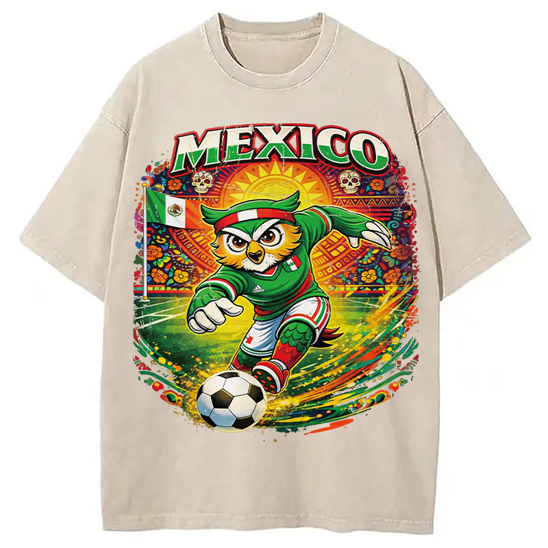 Modecanvas Mexico Soccer DTG Printing Washed T-Shirt