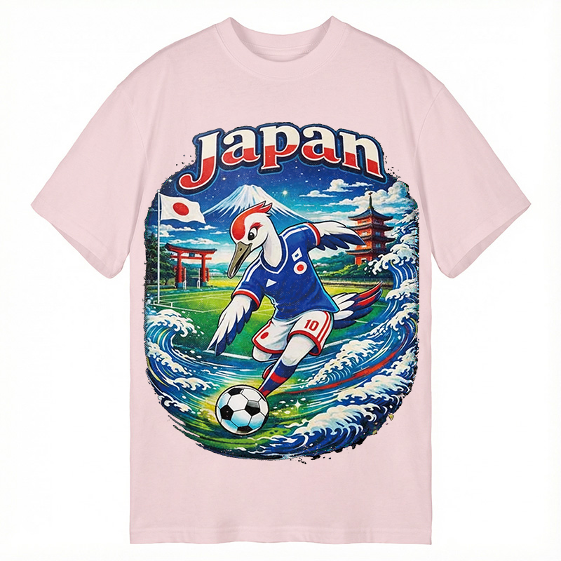 Modecanvas Japan Crane Soccer DTG Printing Classic T-Shirt-modecanvas