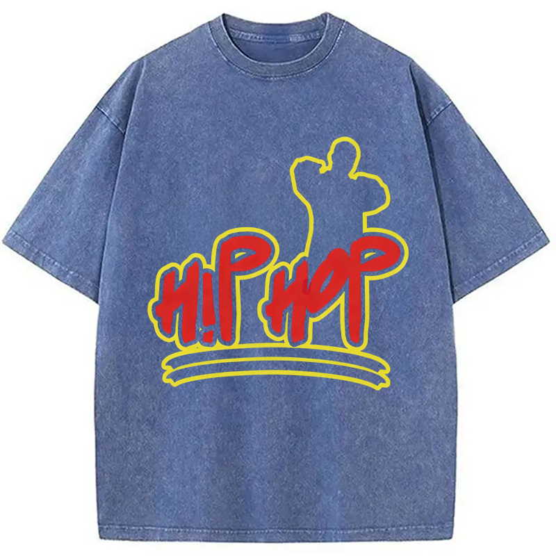 Modecanvas Hip Hop Hop DTG Printing Washed T-Shirt