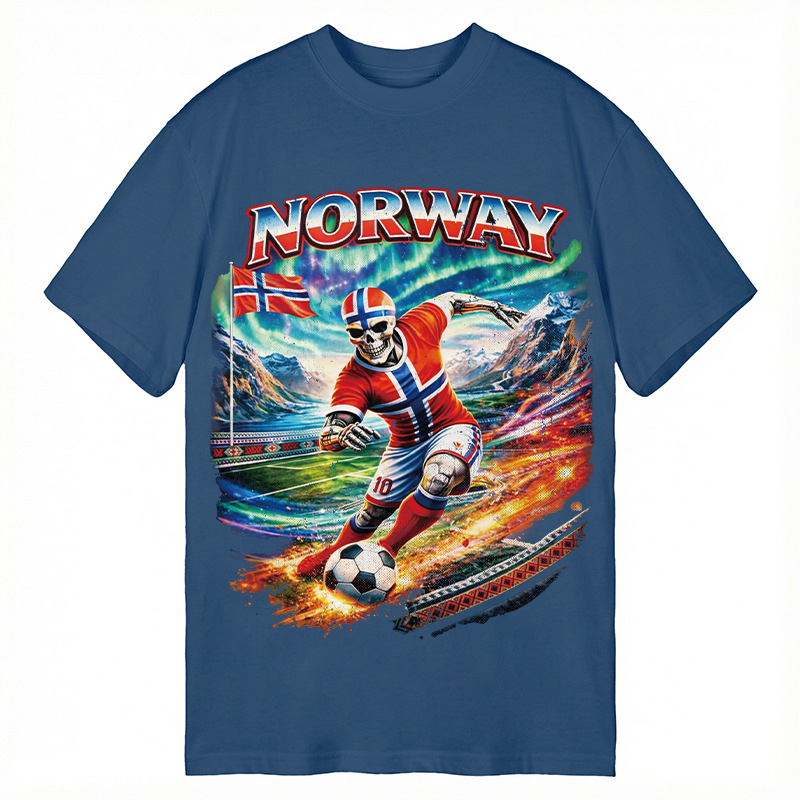 Modecanvas Northern Lights Football DTG Printing Classic T-Shirt-modecanvas