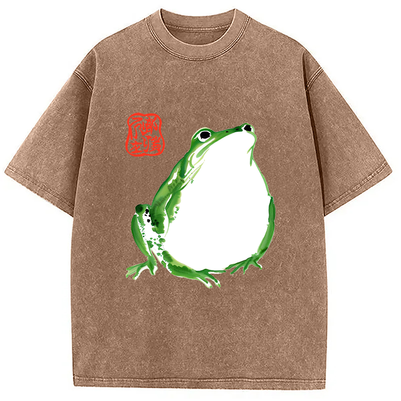 Modecanvas Japanese Frog Matsumoto Hoji Washed T-Shirt