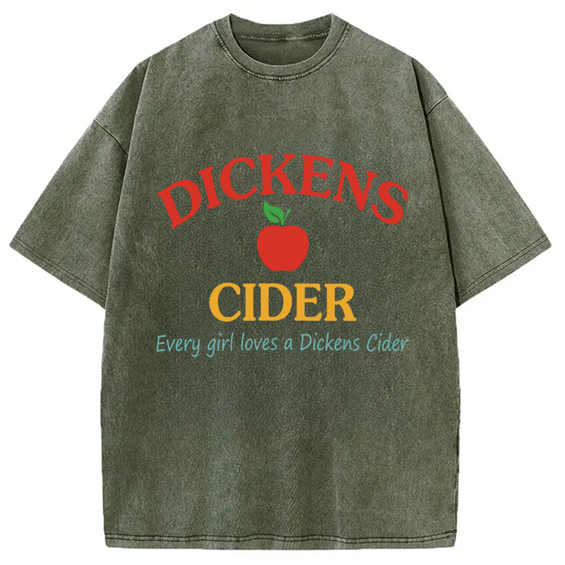 Modecanvas Dickens Cider DTG Printing Washed T-Shirt