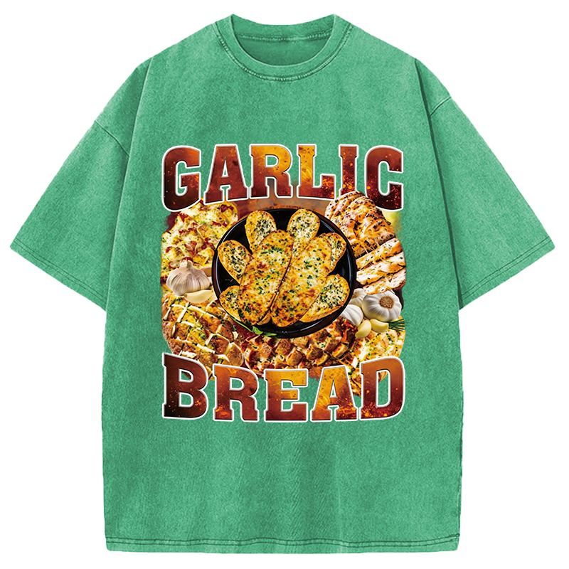 Modecanvas Garlic Bread DTG Printing Washed T-Shirt