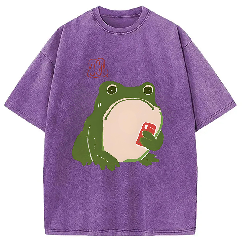 Modecanvas Ugh Matsumoto Hoji Frog Washed T-Shirt