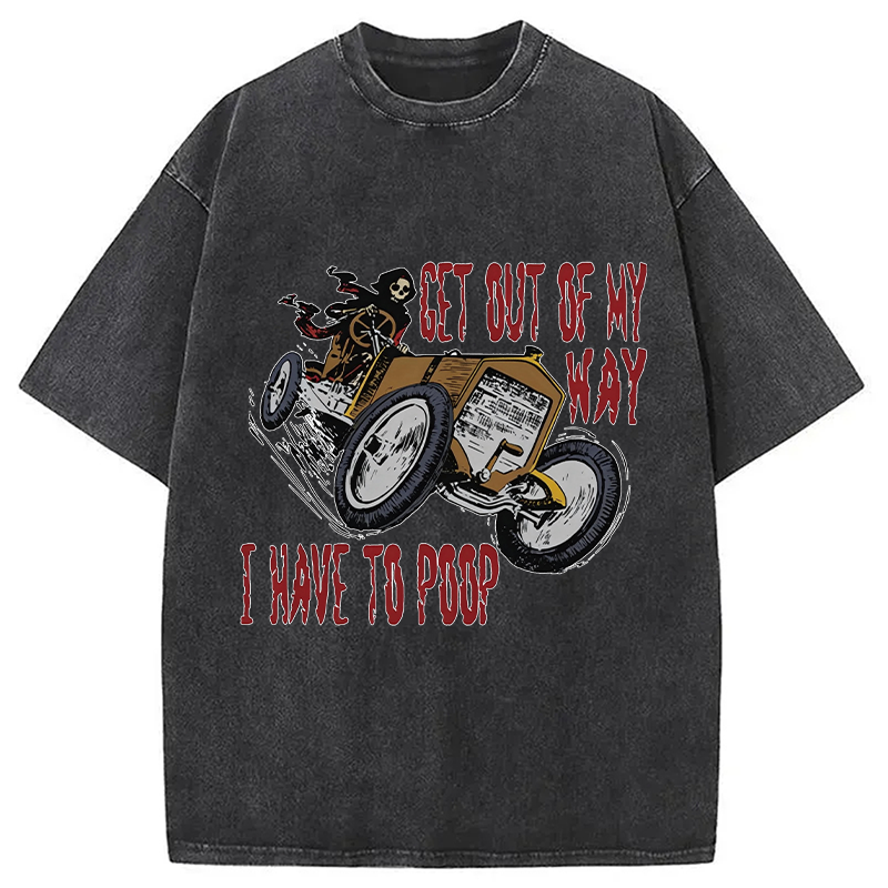 Modecanvas Get Out Of My Way DTG Printing Washed T-Shirt