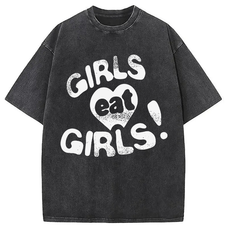 Modecanvas Girls Eat Girls DTG Printing Washed T-Shirt