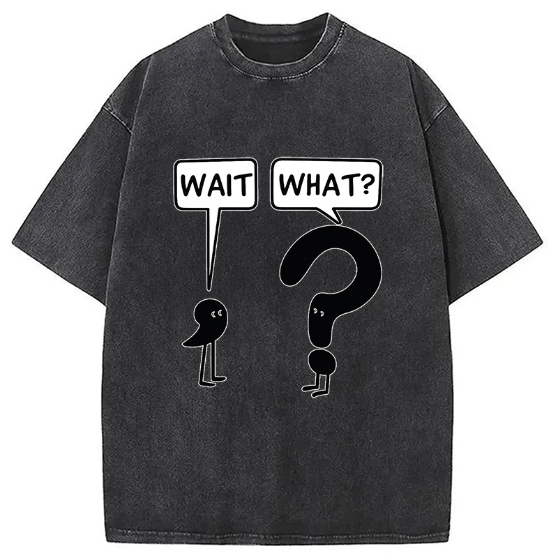 Modecanvas Wait, What? Washed T-Shirt