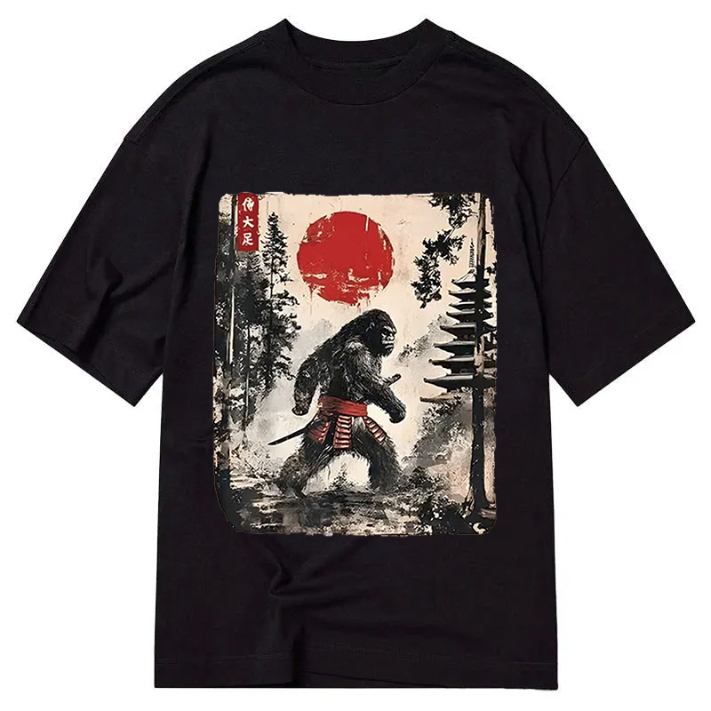 Modecanvas Japanese Samurai Bigfoot DTG Printing Classic T-Shirt-modecanvas