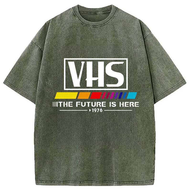 Modecanvas VHS 1976 Vintage Washed T-Shirt-modecanvas