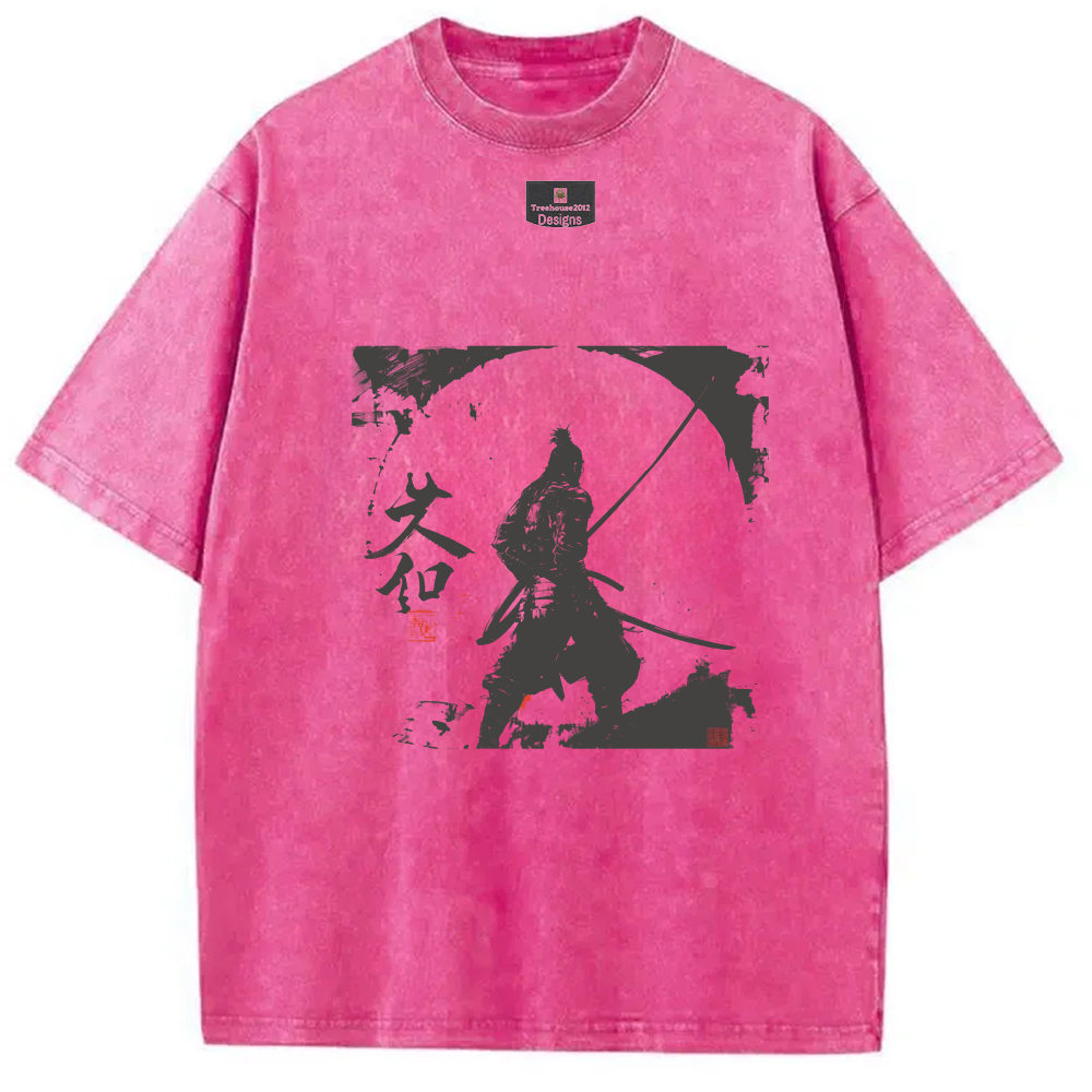 Modecanvas Japanese Samurai Washed T-Shirt