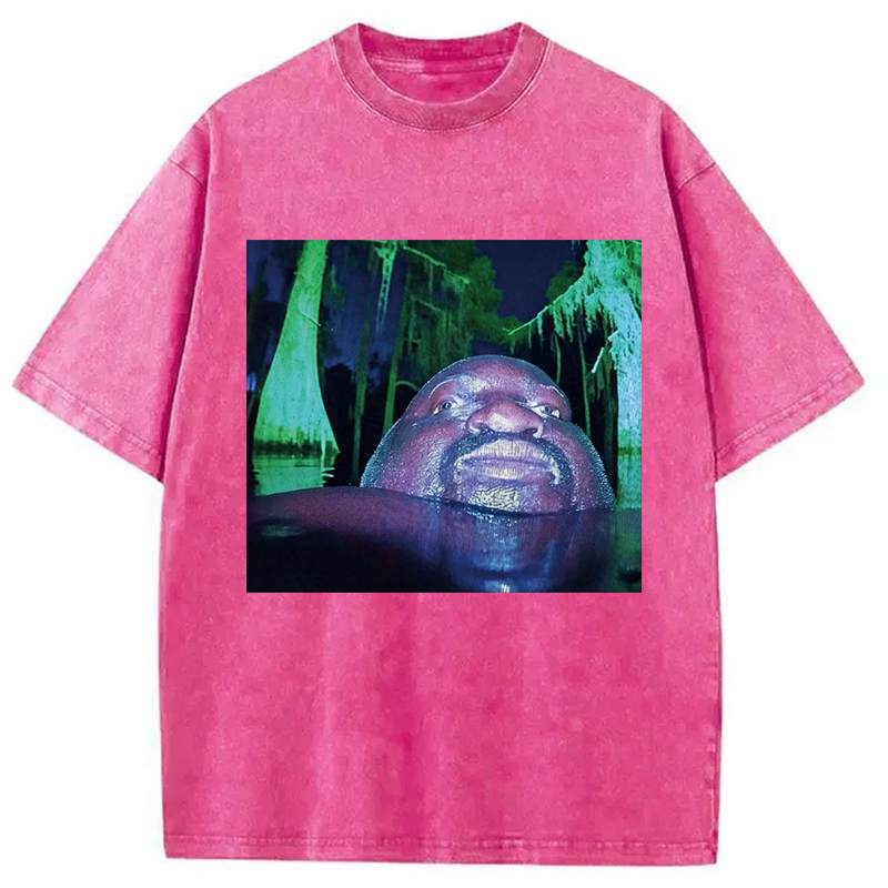 Modecanvas Black Guy in Swamp DTG Printing Washed T-Shirt