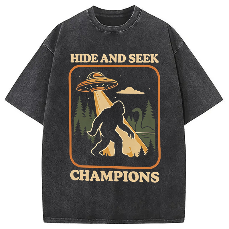 Modecanvas Hide And Seek DTG Printing Washed T-Shirt