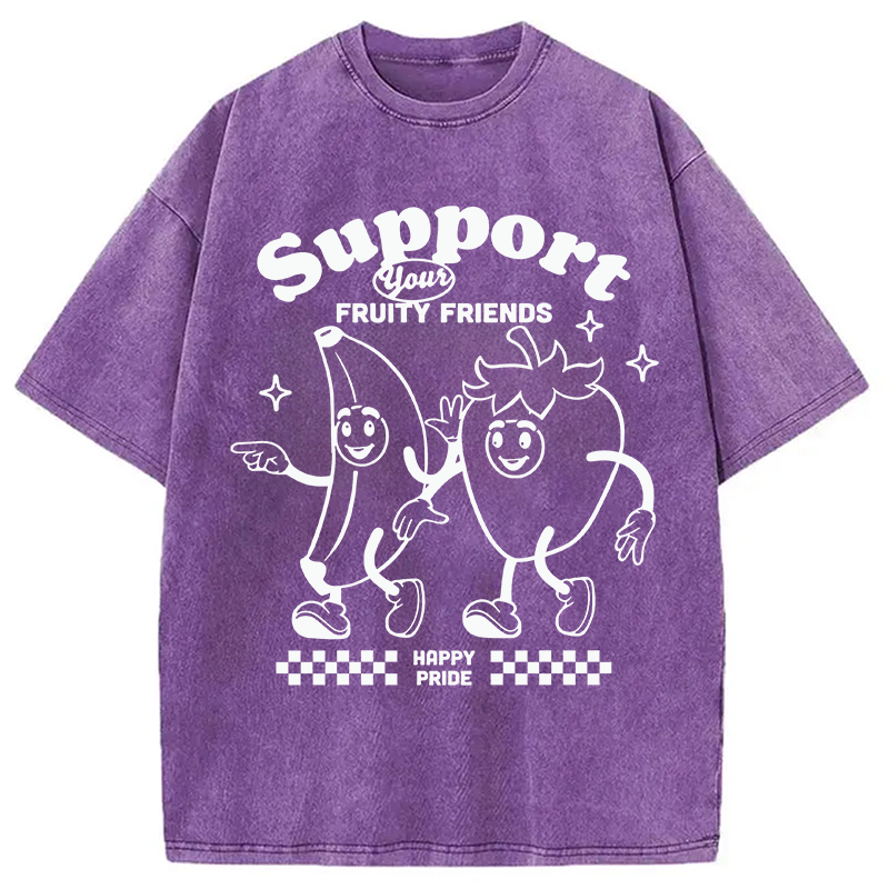 Modecanvas Support Your Fruity Friends DTG Printing Washed T-Shirt