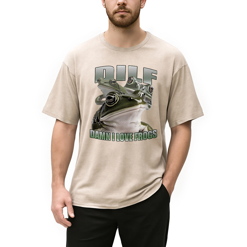 Modecanvas Damn I Love Frogs Washed T-Shirt