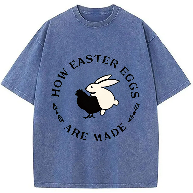 Modecanvas Bold Funny Easter Bunny DTG Printing Washed T-Shirt