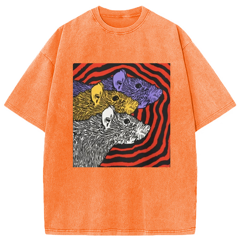 Modecanvas Psychedelic Rat Washed T-Shirt