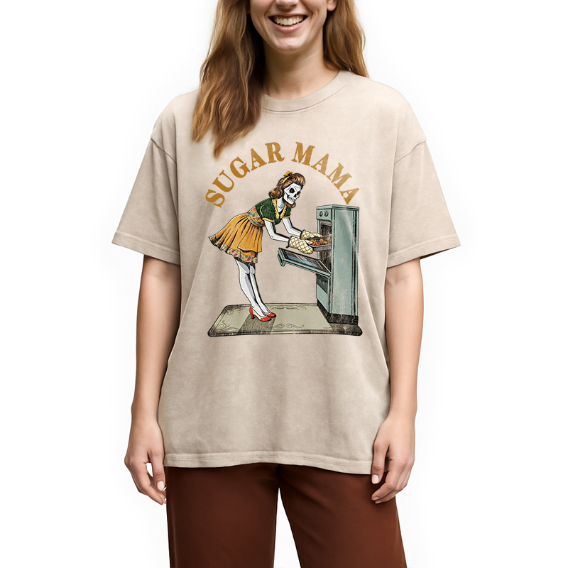 Modecanvas Sugar Mama DTG Printing Washed T-Shirt