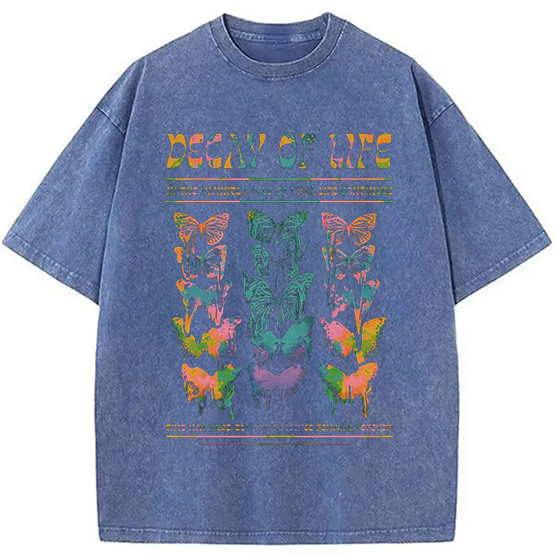 Modecanvas Decay Of Butterfly Life Washed T-Shirt