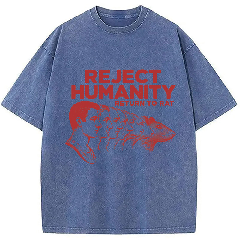 Modecanvas Vintage Reject Humanity Rat Washed T-Shirt