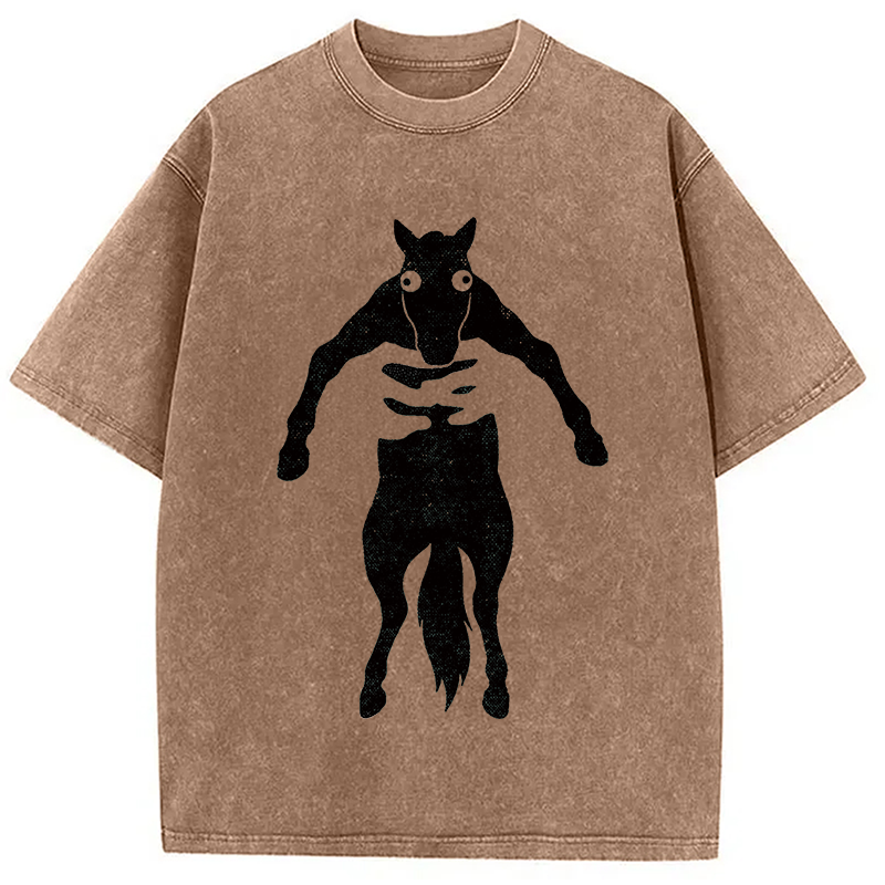 Modecanvas Hold Your Horse DTG Printing Washed T-Shirt