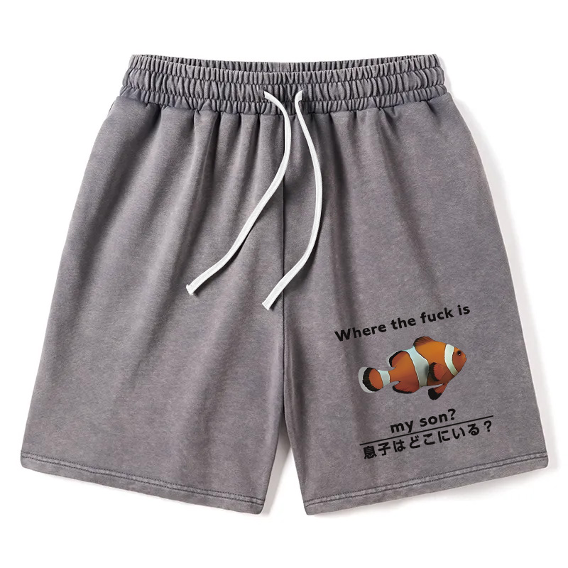 Modecanvas Fish Looking For Son Washed Short