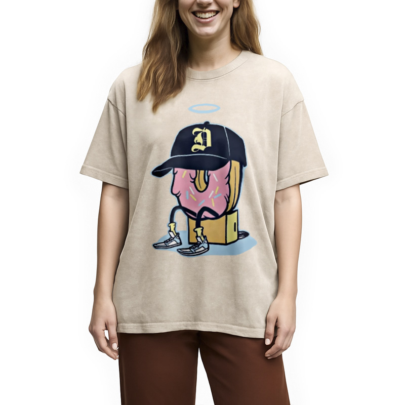 Modecanvas Dilla Donuts Hip Hop Washed T-Shirt