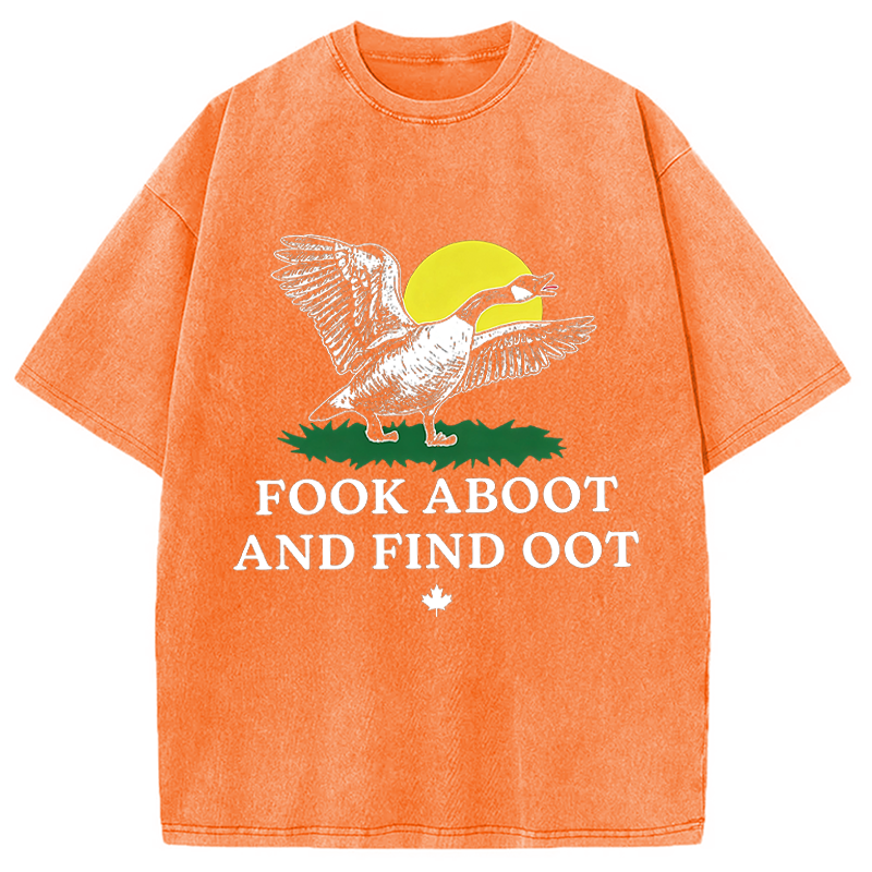 Modecanvas Fook Aboot And Find Oot DTG Printing Washed T-Shirt