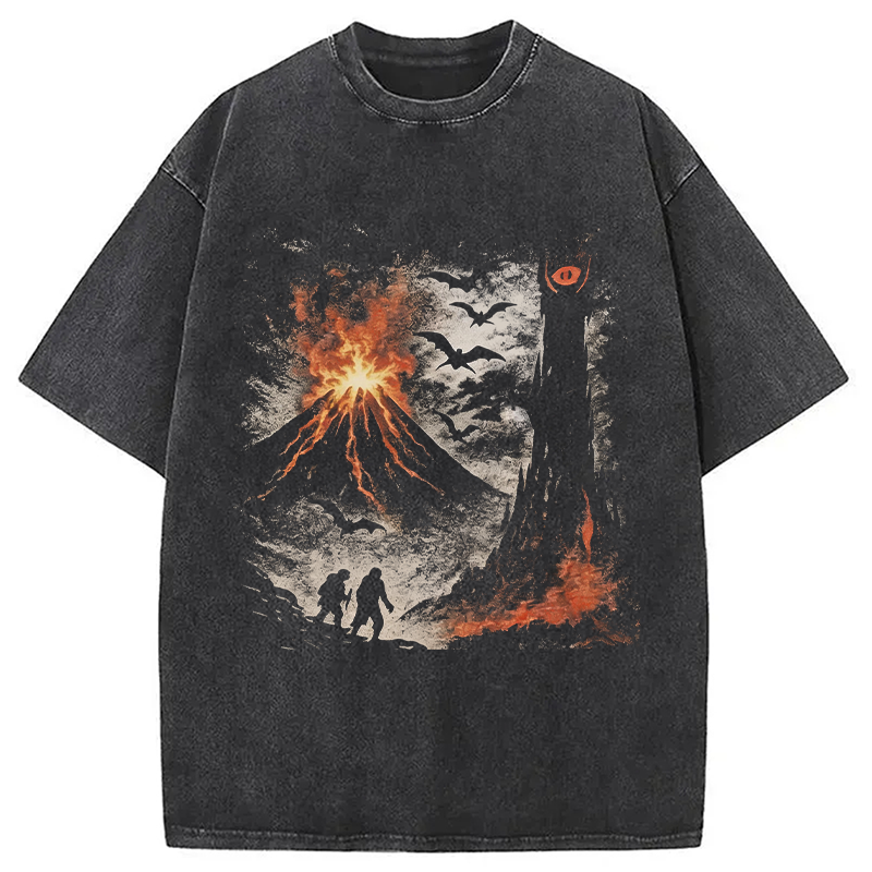 Modecanvas The Dark Lands DTG Printing Washed T-Shirt-modecanvas