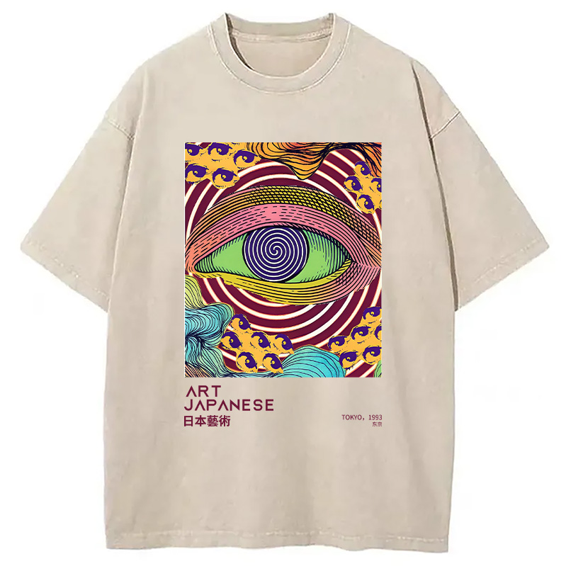 Modecanvas Illusion Eye Washed T-Shirt