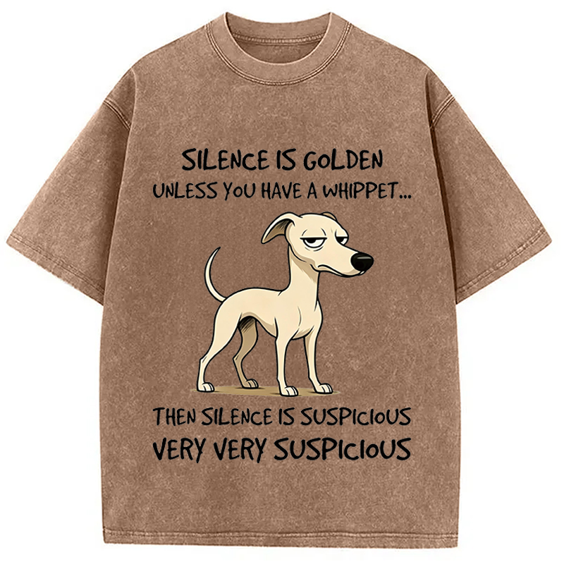Modecanvas Silence is Golden DTG Printing Washed T-Shirt
