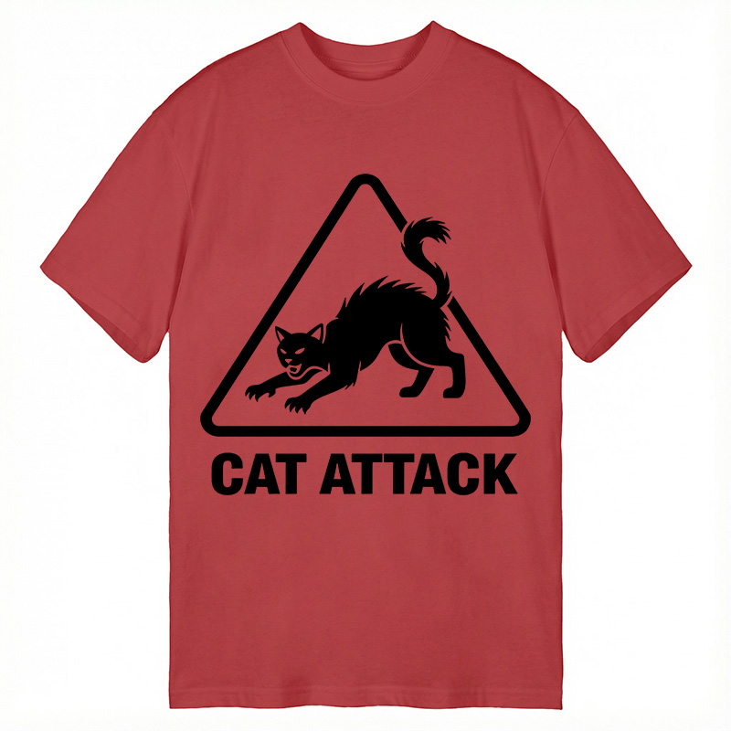 Modecanvas Cat Attack DTG Printing Classic T-Shirt-modecanvas