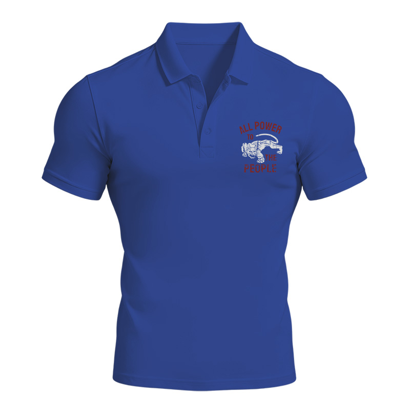 Modecanvas Defense All Power to The People Polo Shirt