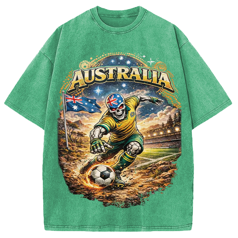 Modecanvas Australia Soccer DTG Printing Washed T-Shirt