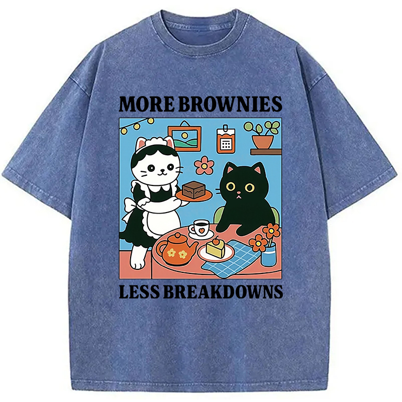 Modecanvas Cat Dessert Shop Washed T-Shirt