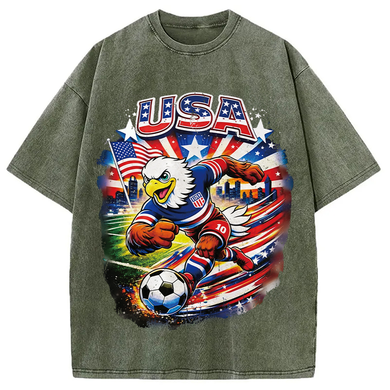 Modecanvas American Eagle Soccer DTG Printing Washed T-Shirt