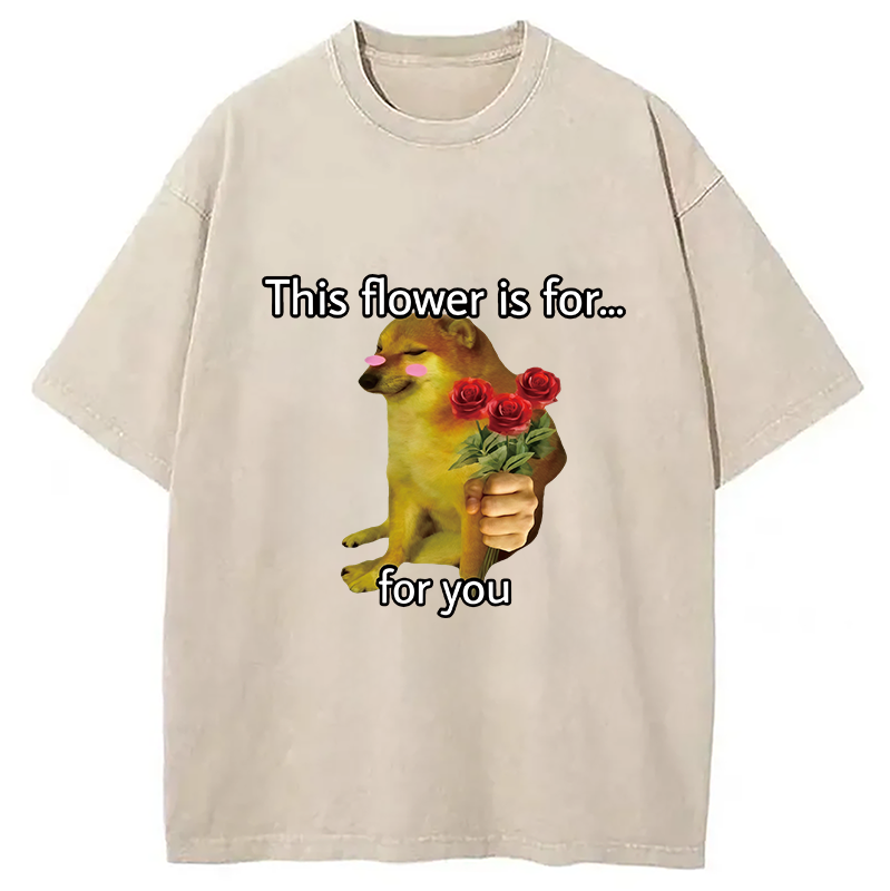 Modecanvas Cheems in Love DTG Printing Washed T-Shirt