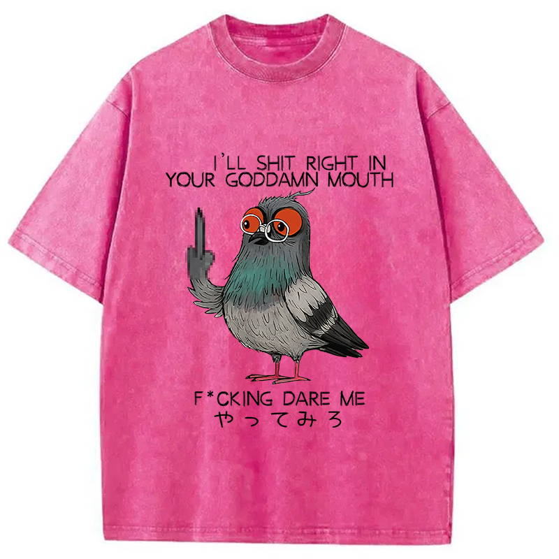 Modecanvas Angry Pigeon Washed T-Shirt