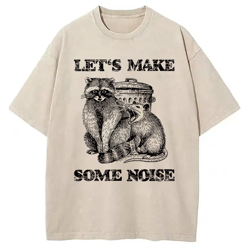 Modecanvas Noisy Raccoons And Possums Washed T-Shirt